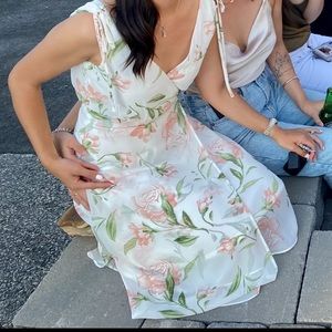 Romantic Possibilities White Floral Print Maxi Dress